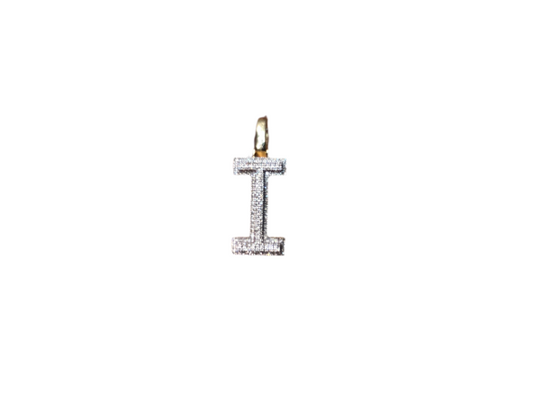 Jordan Jewelers Natural Initials Charm 10 Kt Gold Diamonds 0.24 Ctw