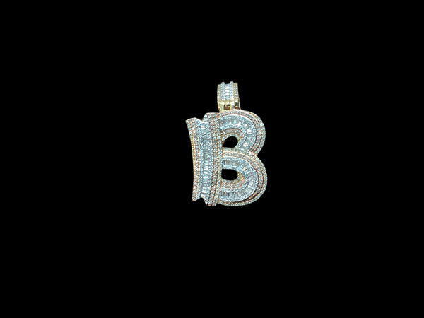 Jordan Jewelers Natural Initials Charm 10 Kt Gold Diamonds 1.55 Ctw