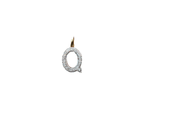 Jordan Jewelers Natural Initials Charm 10 Kt Gold Diamonds 0.4 Ctw
