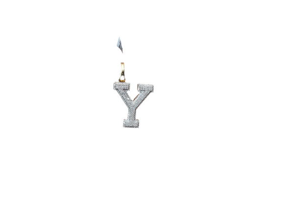 Jordan Jewelers Natural Initials Charm 10 Kt Gold Diamonds 0.35 Ctw