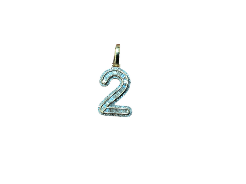 Jordan Jewelers Natural Number Charm 10 Kt Gold Diamonds 0.45 Ctw