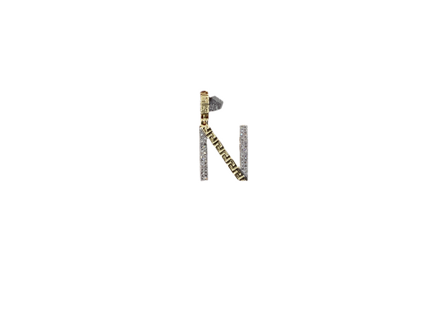Jordan Jewelers Natural Initials Charm 10 Kt Gold Diamonds 0.20 Ctw