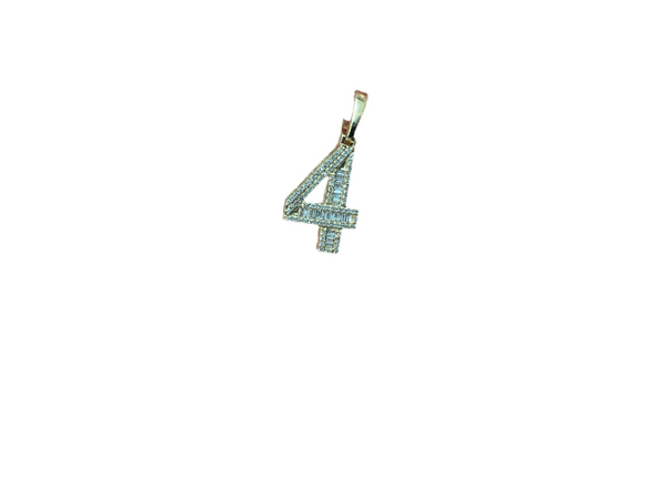 Jordan Jewelers Natural Number Charm 10 Kt Gold Diamonds 0.58 Ctw