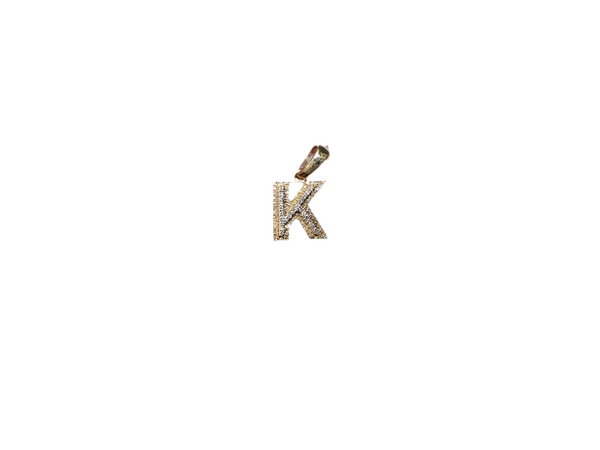 Jordan Jewelers Natural Initial Charm 10 Kt Gold Diamonds 0.14Ctw