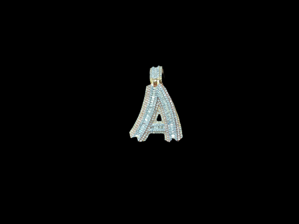 Jordan Jewelers Natural Initials Charm 10 Kt Gold Diamonds 1.39 Ctw