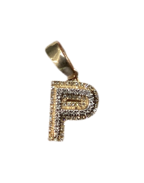 Jordan Jewelers Natural Initial Charm 10 Kt Gold Diamonds 0.14Ctw