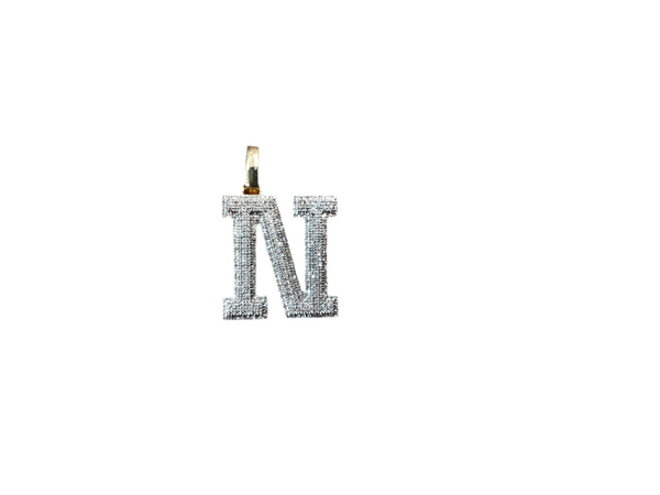 Jordan Jewelers Natural Initials Charm 10 Kt Gold Diamonds 0.53 Ctw