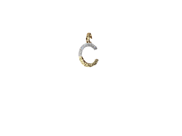 Jordan Jewelers Natural Initials Charm 10 Kt Gold Diamonds 0.12 Ctw