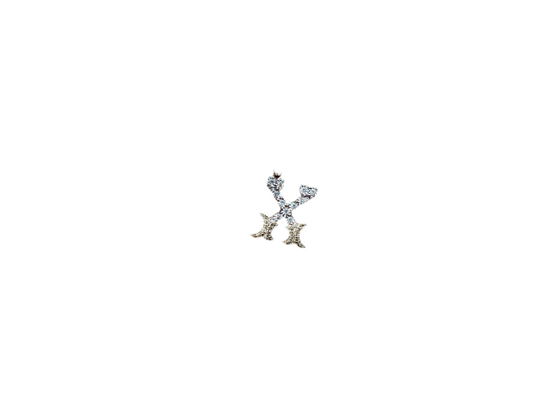 Jordan Jewelers Natural Initial Charm 10 Kt Gold Diamonds 0.14Ctw