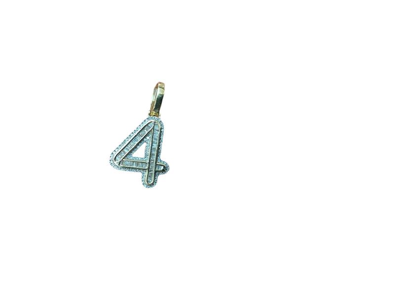 Jordan Jewelers Natural Number Charm 10 Kt Gold Diamonds 0.45 Ctw
