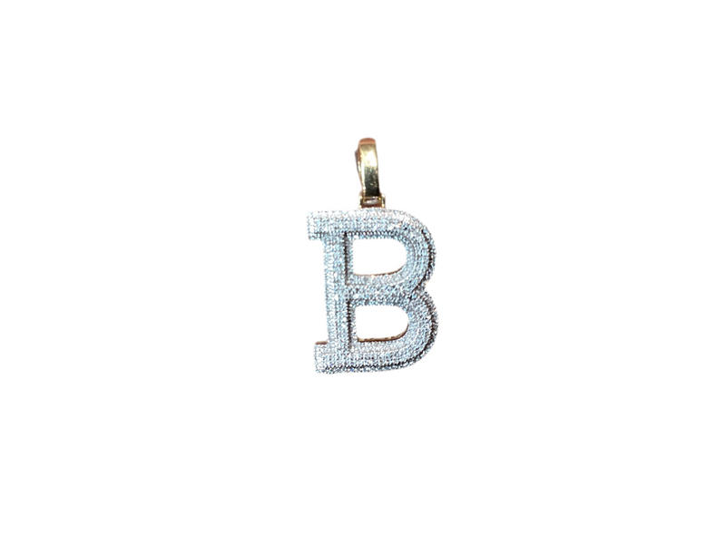 Jordan Jewelers Natural Initials Charm 10 Kt Gold Diamonds 0.44 Ctw