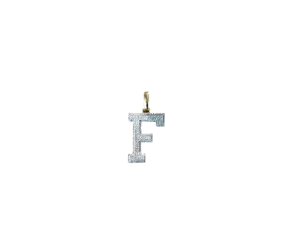 Jordan Jewelers Natural Initials Charm 10 Kt Gold Diamonds 0.28 Ctw