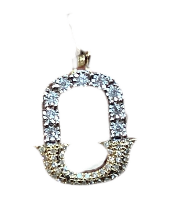 Jordan Jewelers Natural Initial Charm 10 Kt Gold Diamonds 0.14Ctw