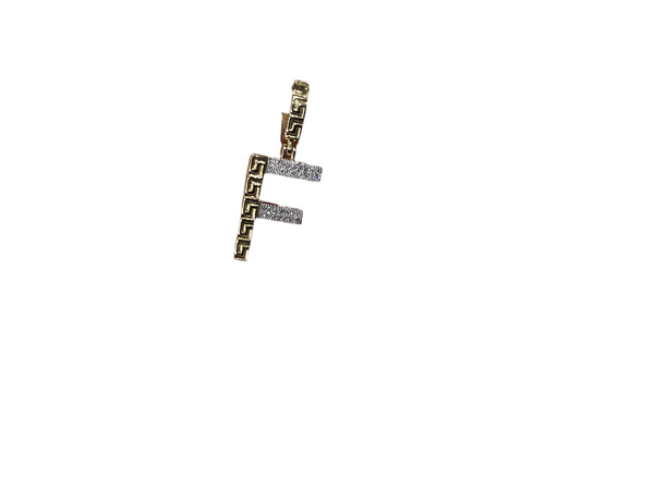 Jordan Jewelers Natural Initials Charm 10 Kt Gold Diamonds 0.10 Ctw