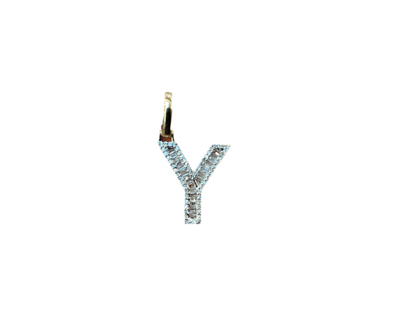 Jordan Jewelers Natural Initial Charm 10 Kt Gold Diamonds 0.32 Ctw
