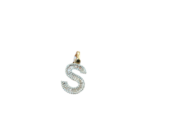 Jordan Jewelers Natural Initial Charm 10 Kt Gold Diamonds 0.45 Ctw