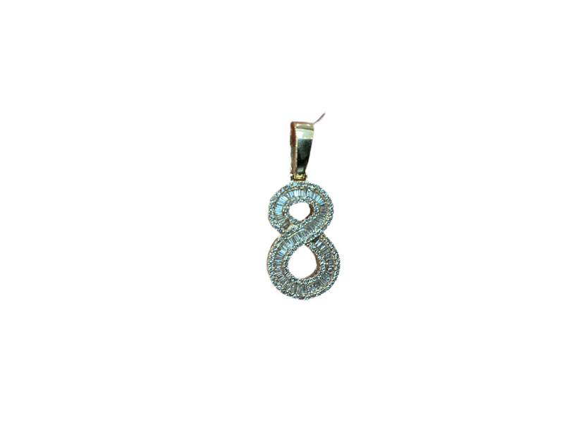 Jordan Jewelers Natural Number Charm 10 Kt Gold Diamonds 0.74 Ctw