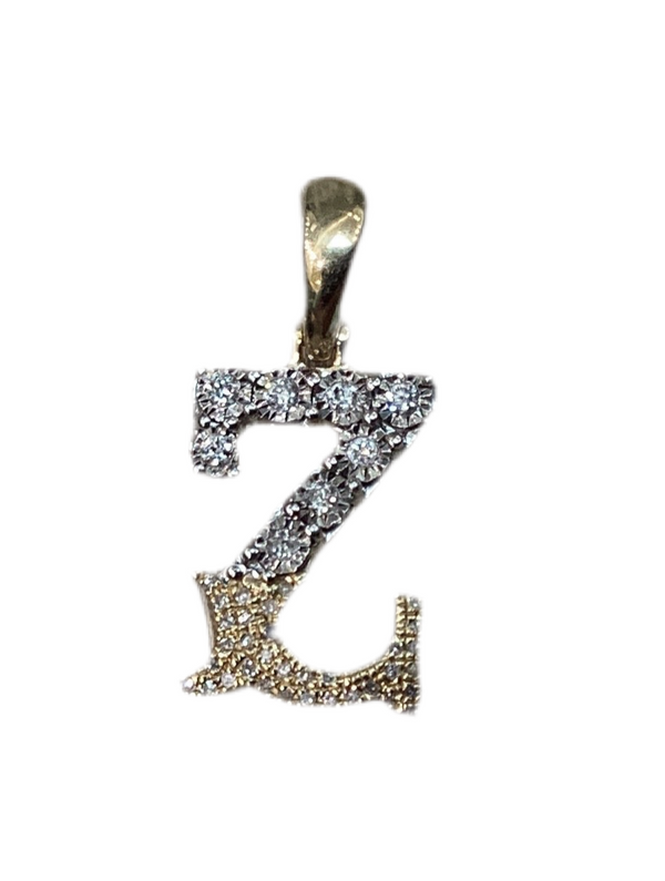 Jordan Jewelers Natural Initial Charm 10 Kt Gold Diamonds 0.10 Ctw