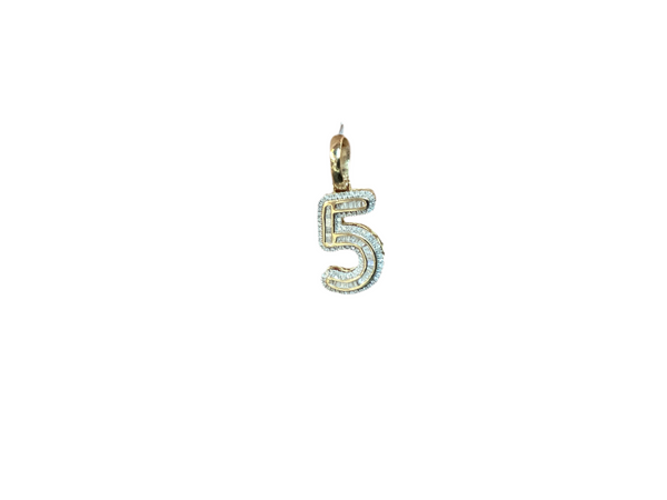 Jordan Jewelers Natural Number Charm 10 Kt Gold Diamonds 0.45 Ctw
