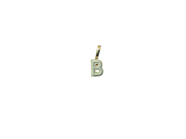 Jordan Jewelers Natural Initial Charm 10 Kt Gold Diamonds 0.10 Ctw