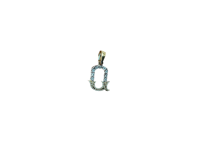 Jordan Jewelers Natural Initial Charm 10 Kt Gold Diamonds 0.19 Ctw