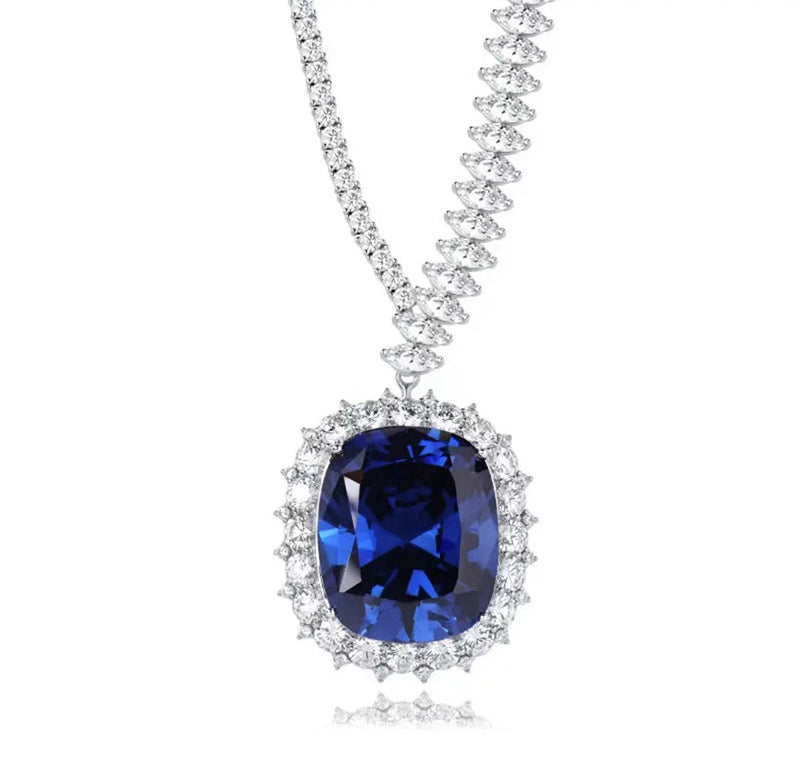 Women's Fashion Synthetic Sapphire Necklace