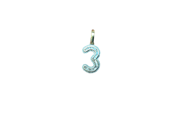 Jordan Jewelers Natural Number Charm 10 Kt Gold Diamonds 0.41 Ctw