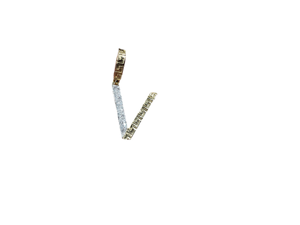 Jordan Jewelers Natural Initials Charm 10 Kt Gold Diamonds 0.12 Ctw