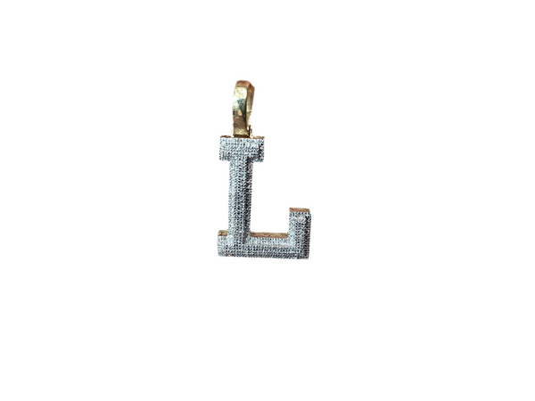 Jordan Jewelers Natural Initials Charm 10 Kt Gold Diamonds 0.28 Ctw