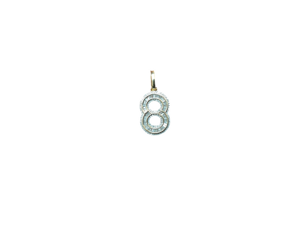 Jordan Jewelers Natural Number Charm 10 Kt Gold Diamonds 0.45 Ctw