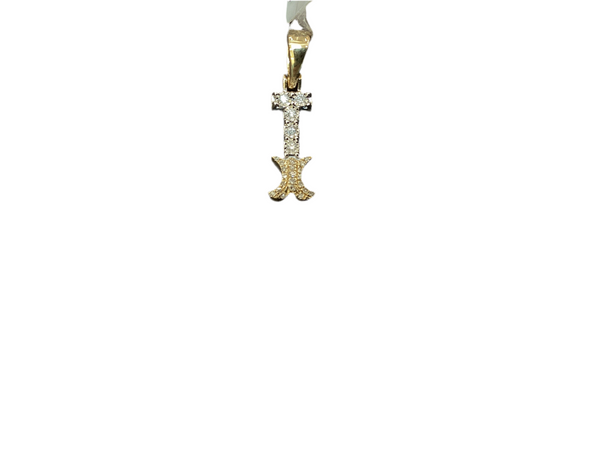 Jordan Jewelers Natural Initial Charm 10 Kt Gold Diamonds 0.10 Ctw