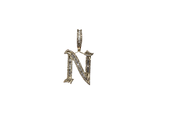 Jordan Jewelers Natural Initials Charm 10 Kt Gold Diamonds 1.00 Ctw