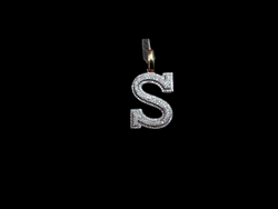 Jordan Jewelers Natural Initials Charm 10 Kt Gold Diamonds 0.45 Ctw