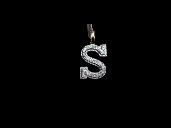 Jordan Jewelers Natural Initials Charm 10 Kt Gold Diamonds 0.45 Ctw