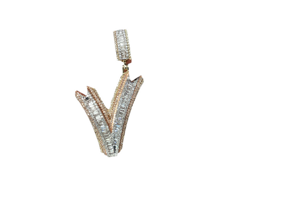 Jordan Jewelers Natural Initials Charm 10 Kt Gold Diamonds 1.20 Ctw