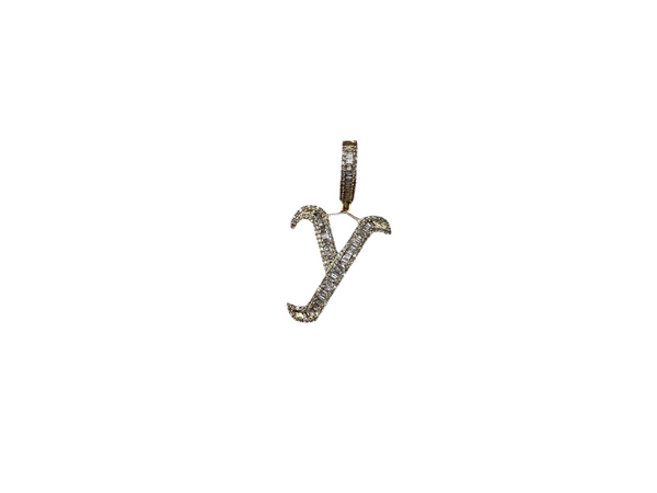 Jordan Jewelers Natural Initials Charm 10 Kt Gold Diamonds 1.00 Ctw