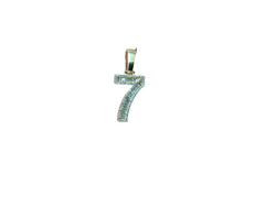 Jordan Jewelers Natural Number Charm 10 Kt Gold Diamonds 0.45 Ctw