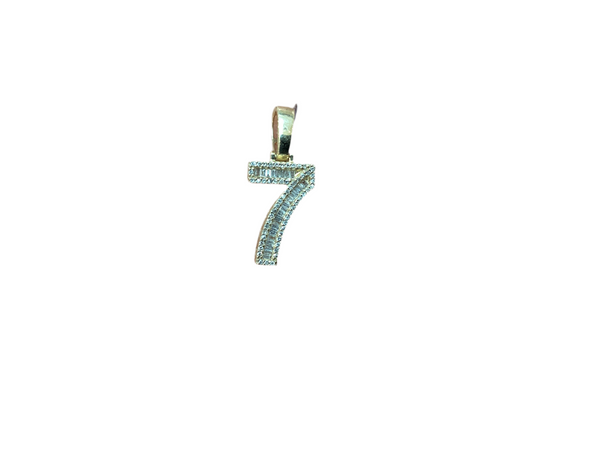 Jordan Jewelers Natural Number Charm 10 Kt Gold Diamonds 0.45 Ctw