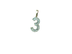 Jordan Jewelers Natural Number Charm 10 Kt Gold Diamonds 0.54 Ctw