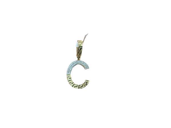 Jordan Jewelers Natural Initials Charm 10 Kt Gold Diamonds 0.12 Ctw