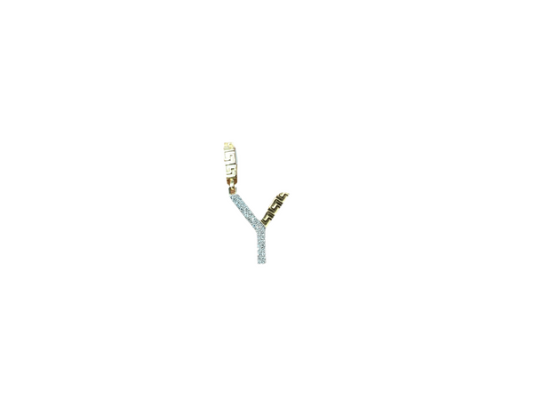 Jordan Jewelers Natural Initials Charm 10 Kt Gold Diamonds 0.12 Ctw