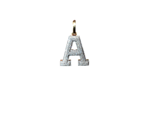 Jordan Jewelers Natural Initials Charm 10 Kt Gold Diamonds 0.45 Ctw