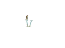Jordan Jewelers Natural Initial Charm 10 Kt Gold Diamonds 0.15 Ctw
