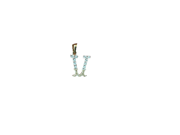 Jordan Jewelers Natural Initial Charm 10 Kt Gold Diamonds 0.15 Ctw