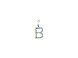 Jordan Jewelers Natural Initials Charm 10 Kt Gold Diamonds 0.20 Ctw