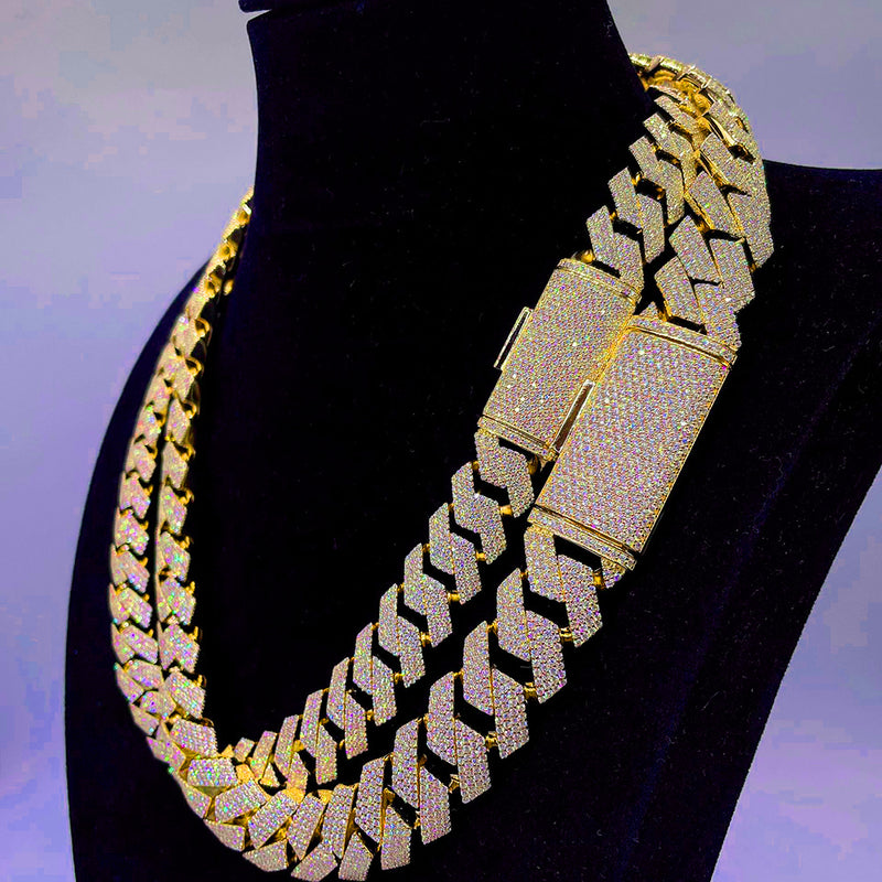 Moissanite Cuban Link Chain Necklaces S925 Silver