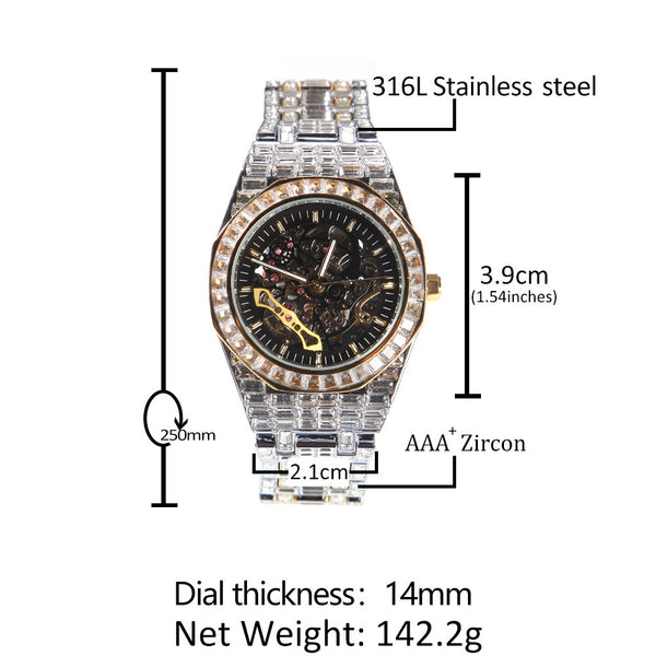 Hip Hop Luxury Sports Full Diamond Men's And Women's Watch