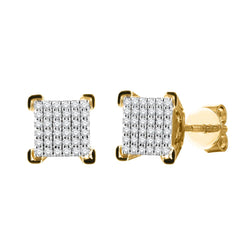 10KTGOLD 0.25CTDIA SQUARE MPRONG EARRINGS