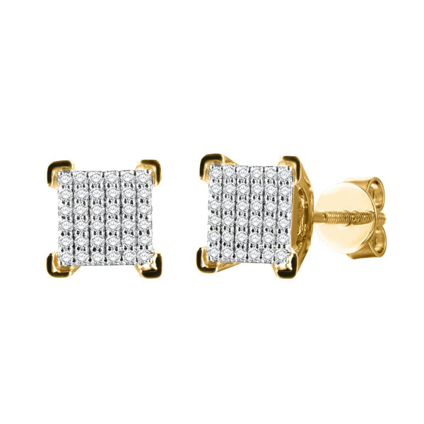 10KTGOLD 0.25CTDIA SQUARE MPRONG EARRINGS