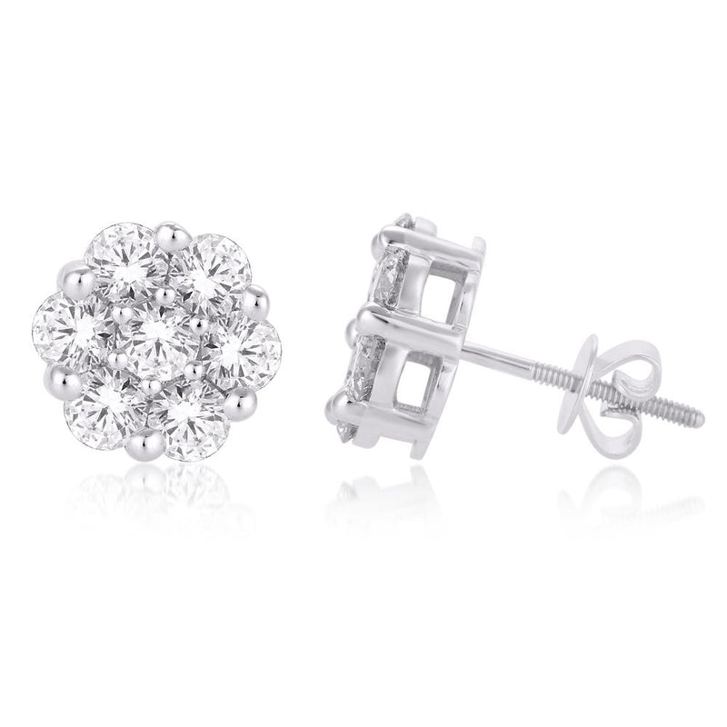 10KT-0.75CTW FLOWER EARRINGS